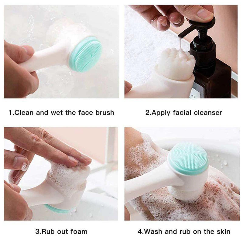 four images showing how th ebrush can be used
