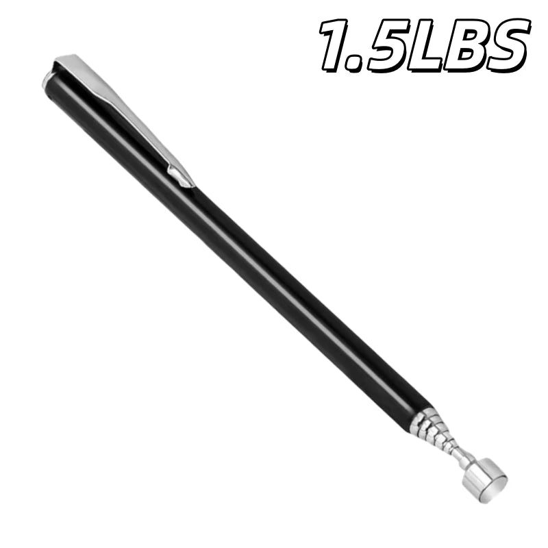 A black and silver retractable mechanical pencil shown diagonally on a white background, with '1.5LBS' text in the top right corner.