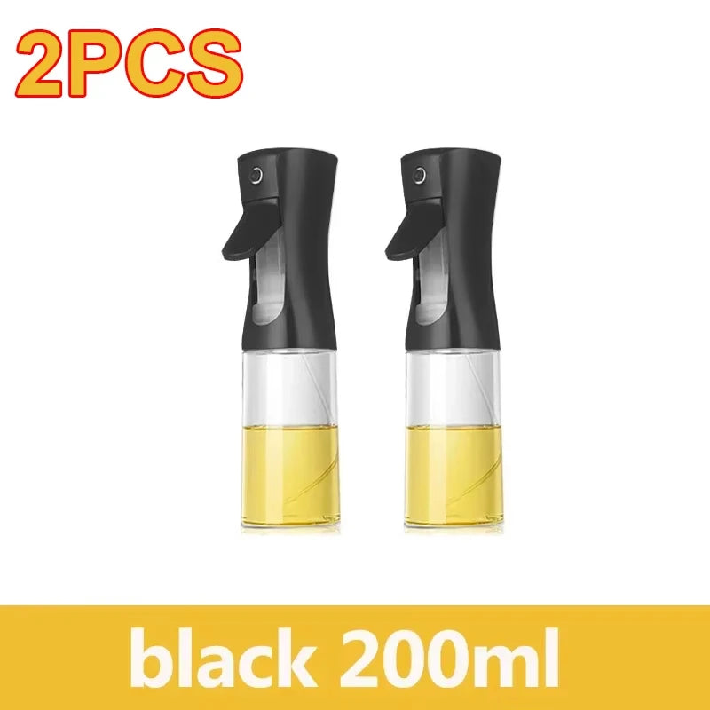 Two black 200ml spray bottles with yellow liquid on a white background.