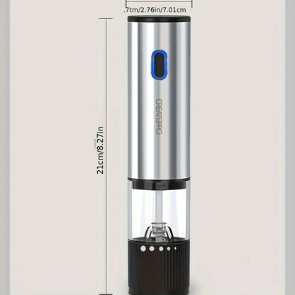 Salt or pepper pot with dimensions on a light gray background