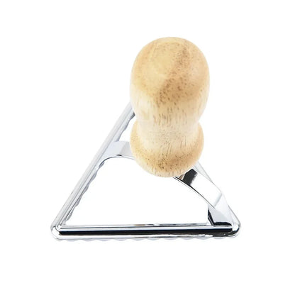 Triangle Pasta cutting tool with wooden handle on a white background